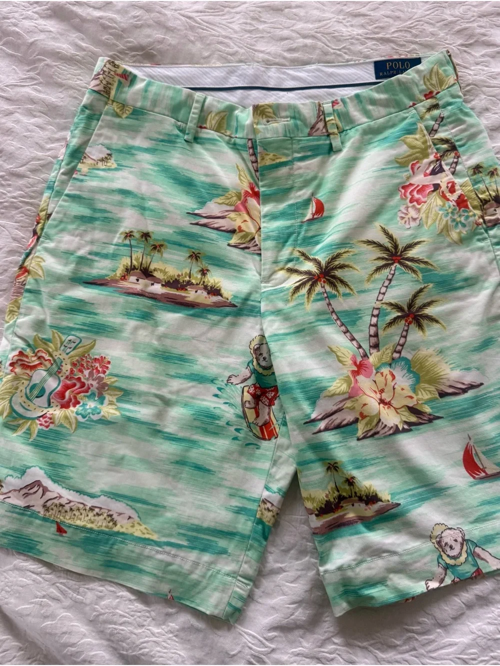 Polo by Ralph Lauren Men’s Mint Tropical Print cotton dress short